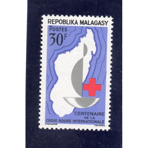 Timbre-Poste De Madagascar (Centenaire De La Croix-Rouge Internationale)