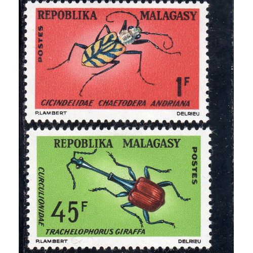Timbres-Poste De Madagascar (Insectes)