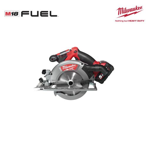 Scie circulaire MILWAUKEE FUEL M18 CCS55-502X - 2 batterie 18V 5.0 Ah - 1 chargeur M12-18FC 4933451376