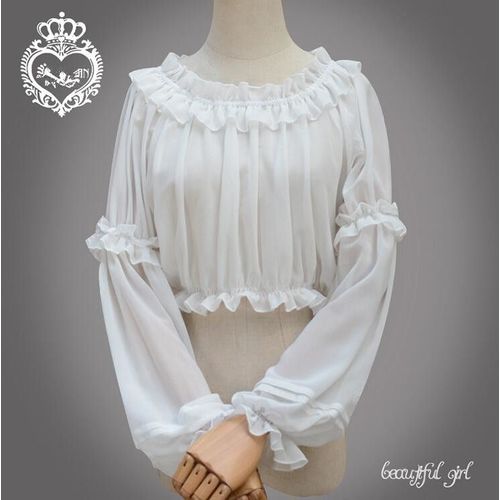 Chemise Top Blanc Haut Veste T Shirt Pull Victorien Lolita Dentelle Médiévale Bustier