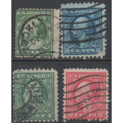 Etats Unis: Lot De 4 Timbres Représentant Des Présidents Des Usa.