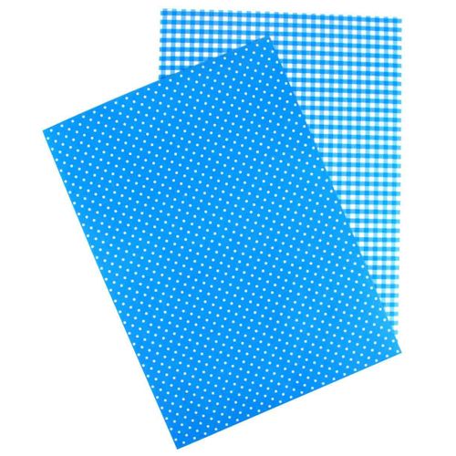 Washi Paper Papier Adhésif A4 2 Feuilles Vichy Et Pois Bleu