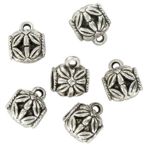 Perles En Métal Pour Charms Argent Vieilli 1 Cm 6 Pièces - Megacrea Diy