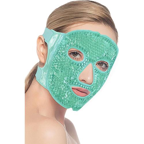 Cooling Mask Face, Eye Mask Cooling Gel Mask, Reusable Gel Bead Eye Mask For Puffy Eyes, (Vert)