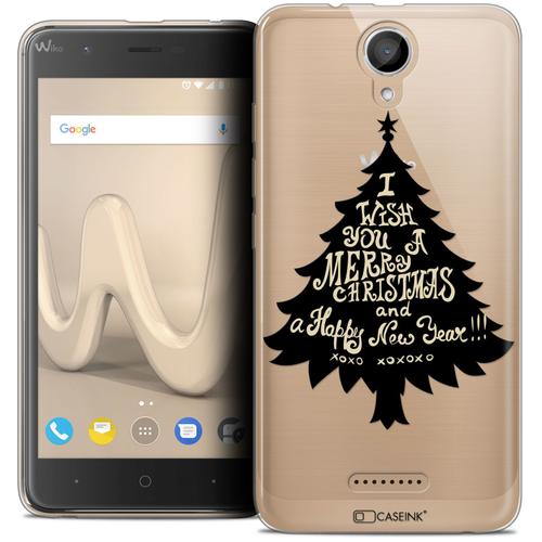 Caseink Coque Pour Wiko Harry (5 ) Housse Etui [Crystal Gel Motif Hd Collection Noël 2017 Design Xoxo Tree - Souple - Ultra Fin - Imprimé En France]