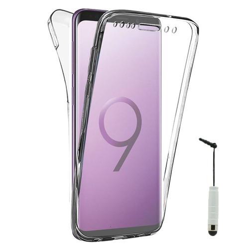 Coque Avant Et Arrière Silicone Pour Samsung Galaxy S9+/ S9 Plus 6.2" 360° Protection Intégrale - Transparent + Mini Stylet