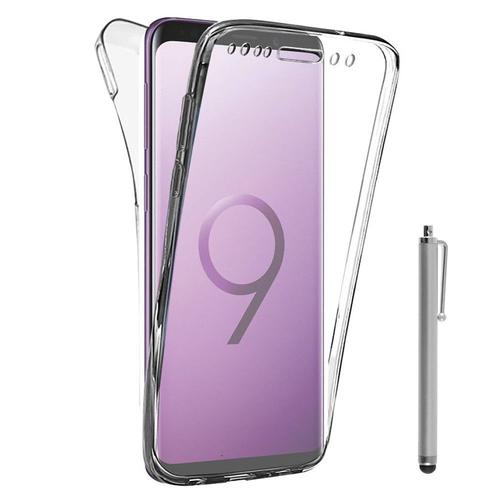 Coque Avant Et Arrière Silicone Pour Samsung Galaxy S9+/ S9 Plus 6.2" 360° Protection Intégrale - Transparent + Stylet