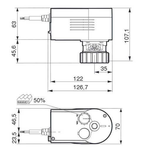 Sauter AVM104F020 - Moteur vanne 3 voies - 230V