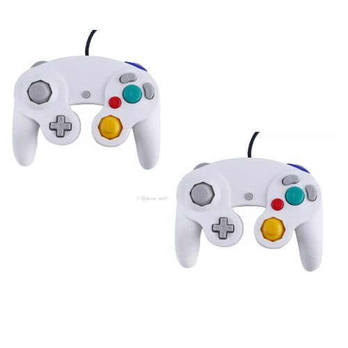 2 X Manettes Pour Nintendo Wii, Wii U Et Gamecube - Blanc