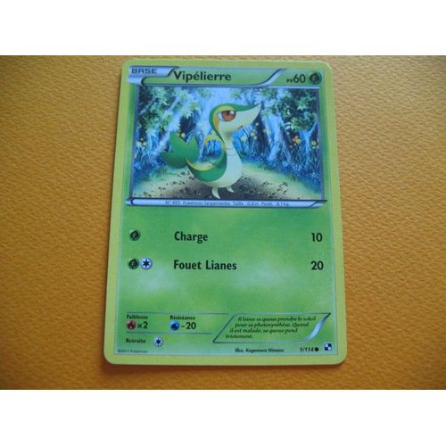 Carte Pokemon - Vipélierre - 1/114 - Noir Et Blanc - 2011 - C