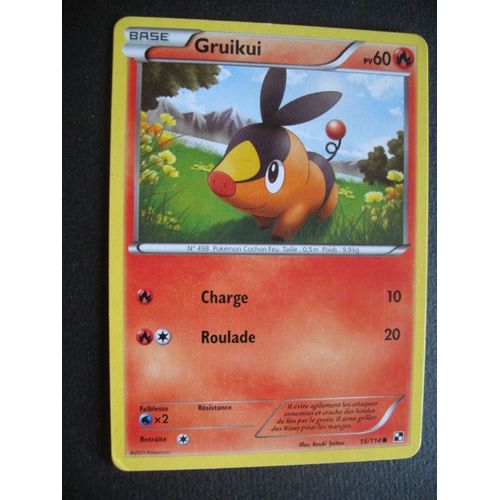 Carte Pokemon - Gruikui - 15/114 - Noir Et Blanc - 2011 - C