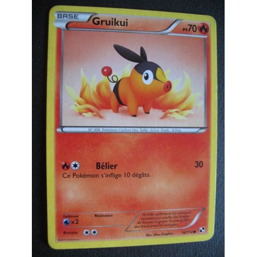 Carte Pokemon - Gruikui - 16/114 - Noir Et Blanc - 2011 - C