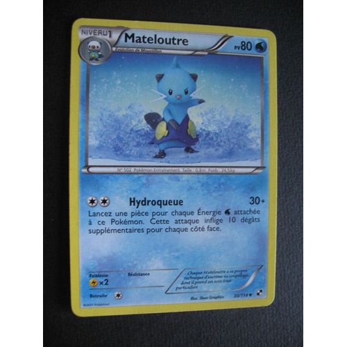 Carte Pokemon - Mateloutre - 30/114 - Noir Et Blanc - 2011 - C