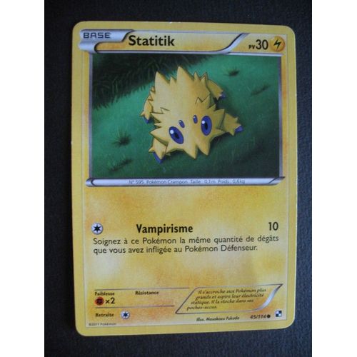 Carte Pokemon - Statitik - 45/114 - Noir Et Blanc - 2011 - C