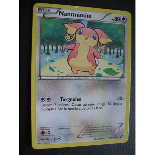 Carte Pokemon - Nanméouïe - 87/114 - Noir Et Blanc - 2011 - C