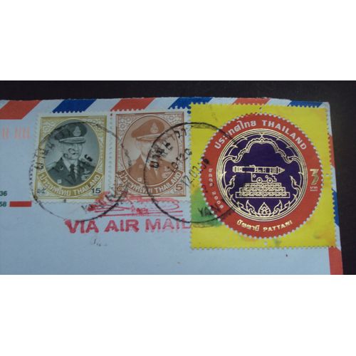 Thaïlande.. 3 Timbres Sur Coin D'enveloppe . Oblitéré Used Stamp.
