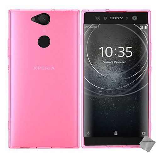 Housse Etui Coque Pochette Silicone Gel Fine Pour Sony Xperia Xa2 + Film Ecran - Rose