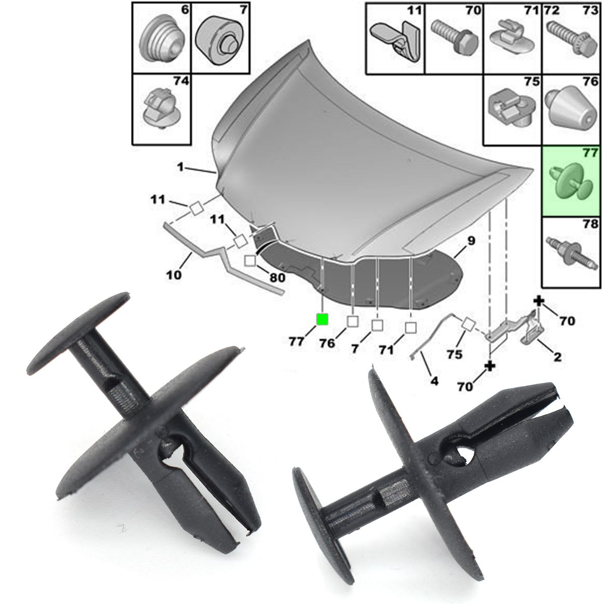 10 Pices - Clips De Pare-Chocs De Voiture Pour Capot Et Gar... - 3