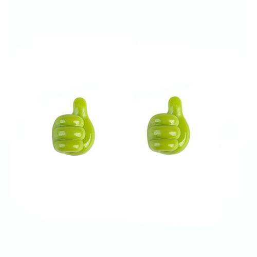 2 Pièces Vertes - Support En Caoutchouc En Forme De Main Pour Lunettes, Câble D'alimentation, Ligne De Charge, Auto-Adhésif, Mini Crochet, Gadget, Décorations, Évaluation De Stockage De Voiture
