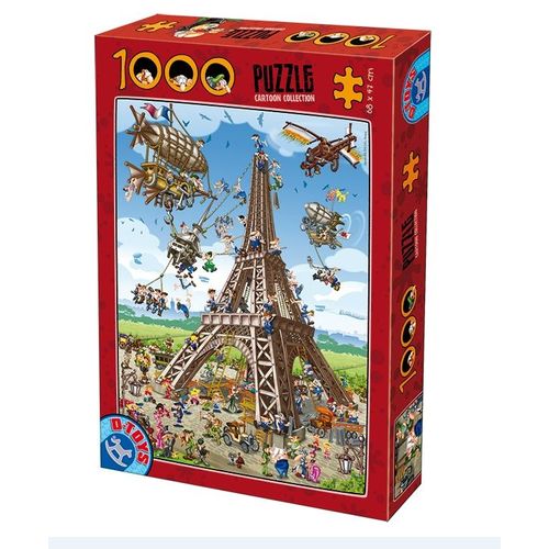 Puzzle 1000 Pièces Cartoon Collection - Construction De La Tour Eiffel