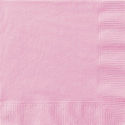 20 Serviettes En Papier Rose Clair 33 X 33 Cm Taille Unique