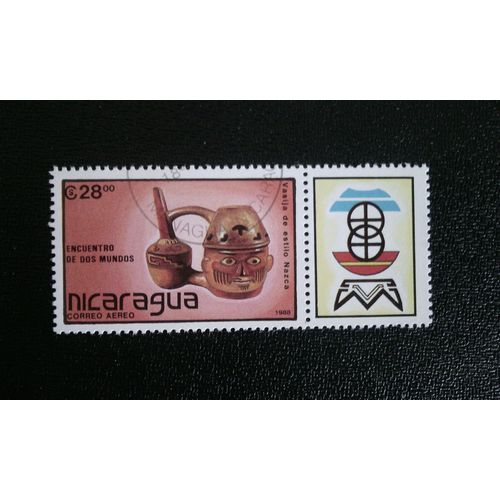 Timbre Nicaragua ( Yt Pa 1256 ) 1988 Coupe De Nazca