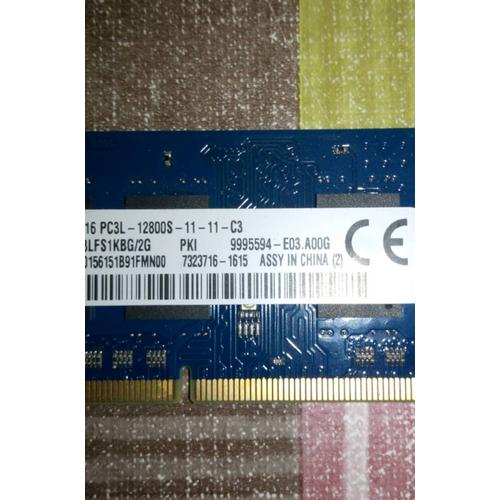 2Go RAM PC Portable SODIMM Kingston ACR16D3LFS1KBG/2G