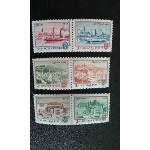 Timbre Hongrie ( Yt 2265 A 2270 ) 1972 Séries: Centenaire De Budapest
