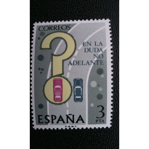 Timbre Espagne ( Yt 1959 ) 1976 Sécurité Routière: En Cas De Doute, Ne Pas Dépasser