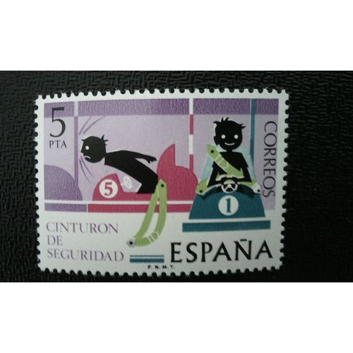 Timbre Espagne ( Yt 1960 ) 1976 Sécurité Routière: Ceintures De Sécurité
