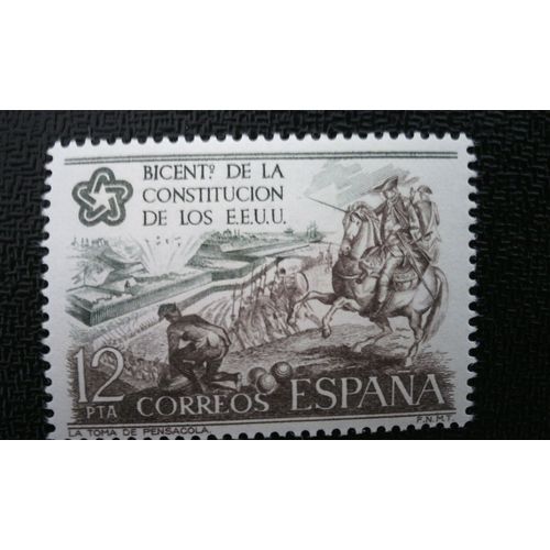 Timbre Espagne ( Yt 1971 ) 1976 Constitution Des États-Unis