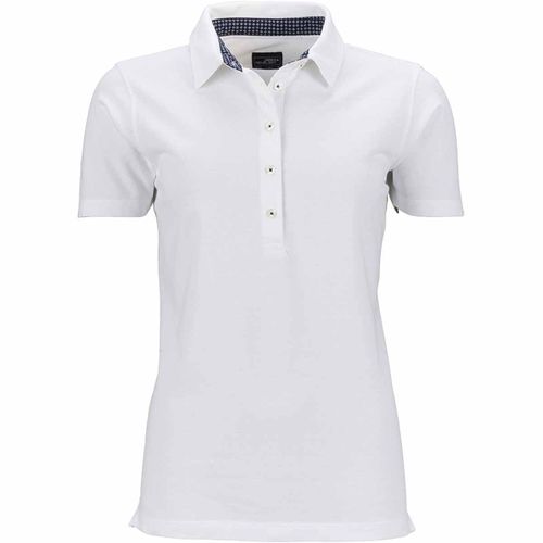 Polo Femme Manches Courtes Col Imprim? - Jn711 - Blanc