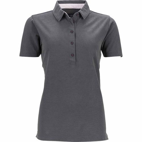 Polo Femme Manches Courtes Col Imprim? - Jn711 - Gris Graphite