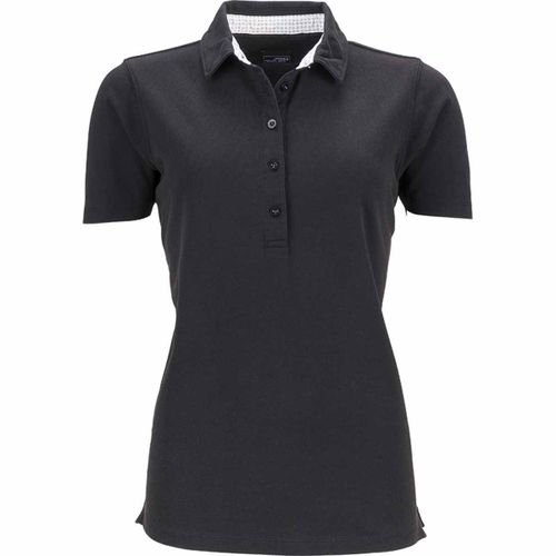 Polo Femme Manches Courtes Col Imprim? - Jn711 - Noir