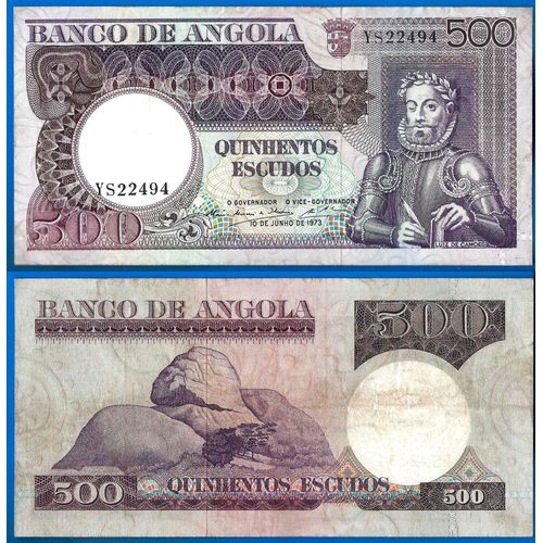Angola 500 Escudos 1973 Camoes Afrique Billet Escudo