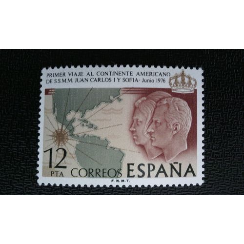 Timbre Espagne ( Yt 1979 ) 1976 Voyage Des Rois En Hispanoamérique