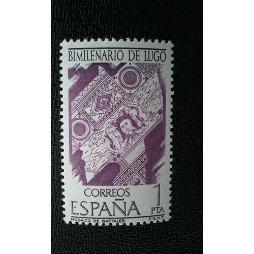 Timbre Espagne ( Yt 2002 ) 1976 Bimillénaire De Lugo. Mosaïque