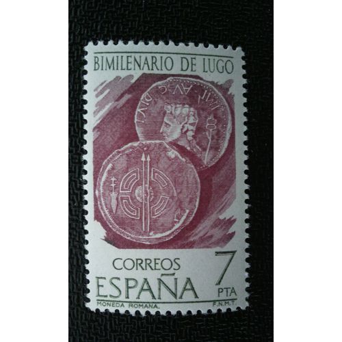 Timbre Espagne ( Yt 2004 ) 1976 Bimillénaire De Lugo. Monnaies Romaines