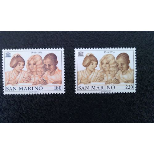 Timbre San Marino ( Yt 925 - 926 ) 1976 Unesco, 30ème Anniversaire