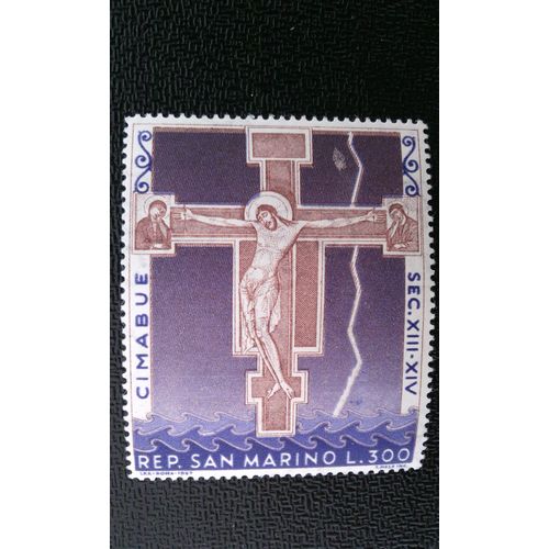 Timbre San Marino ( Yt 709 ) 1967 Crucifix Ou Santa Croce, Par Cimabue