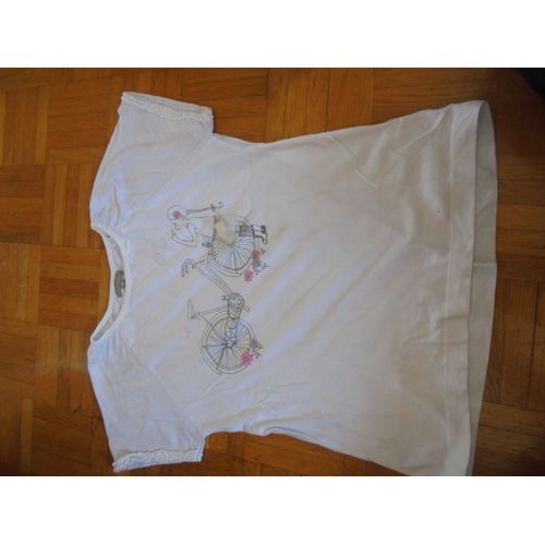T-Shirt Romantique In Extenso Coton 10 Ans Blanc
