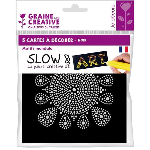 Cartes À Décorer Slow Et Art Mandala Noir