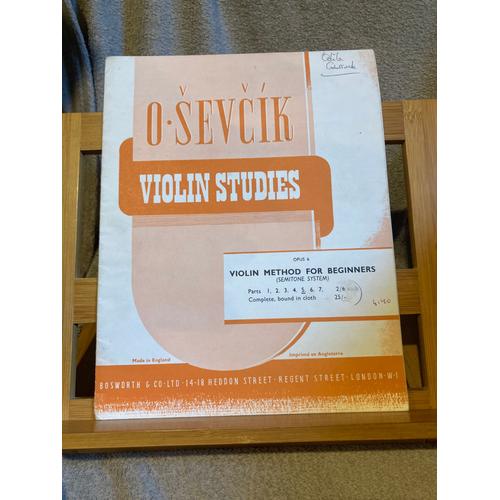 O. Sevcik Etudes Pour Violon Studies Opus 6 N°5 Partition Ed. Bosworth