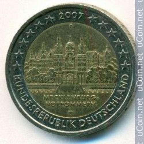 Allemagne 2 Euros, 2007 Série De Bundeslander - Château De Schwerin, Mecklenburg-Vorpommern