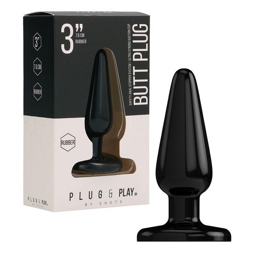 Plug & Play 3? Rubber Butt Plug Noir