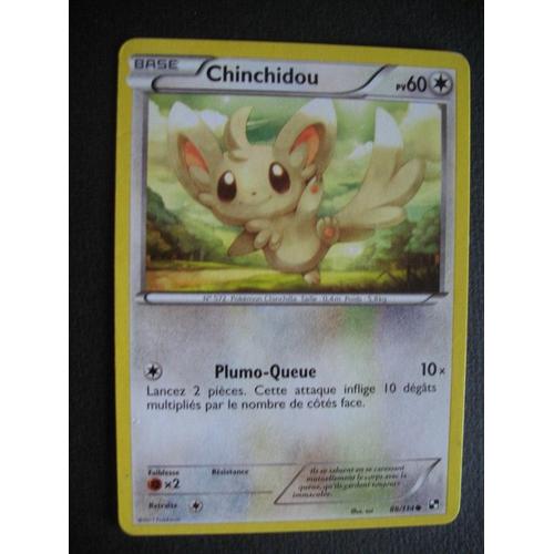 Carte Pokemon - Chinchidou - 88/114 - Noir Et Blanc - 2011 - C