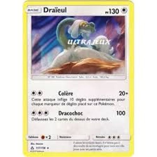 Carte Pokémon Draïeul Holo - 130 Pv - Soleil Et Lune 5 Ultra Prisme - 117/156 Neuve - Fr