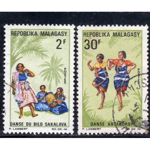 Timbres-Poste De Madagascar (Danses Folkloriques)