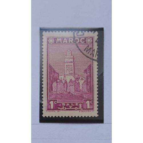 L363 -- Timbre Oblitéré Maroc, Bureau Français N °163 -- Année 1939/42-- " Monuments : Mosquée De Salé ".