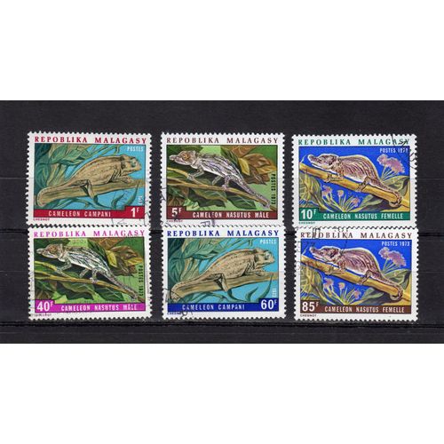 Timbres-Poste De Madagascar (Caméléons)